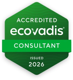 Accredited EcoVadis Consultant 인증 뱃지